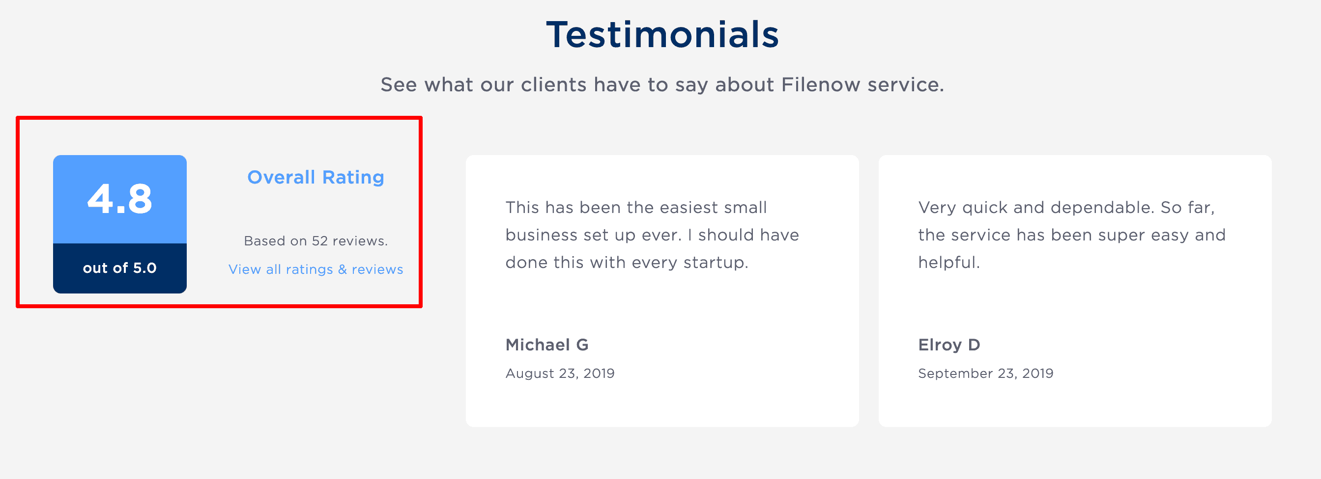 Filenow customers testimonials