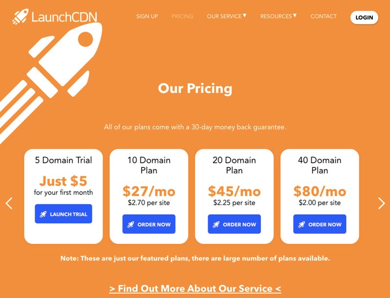launchCDN Pricing