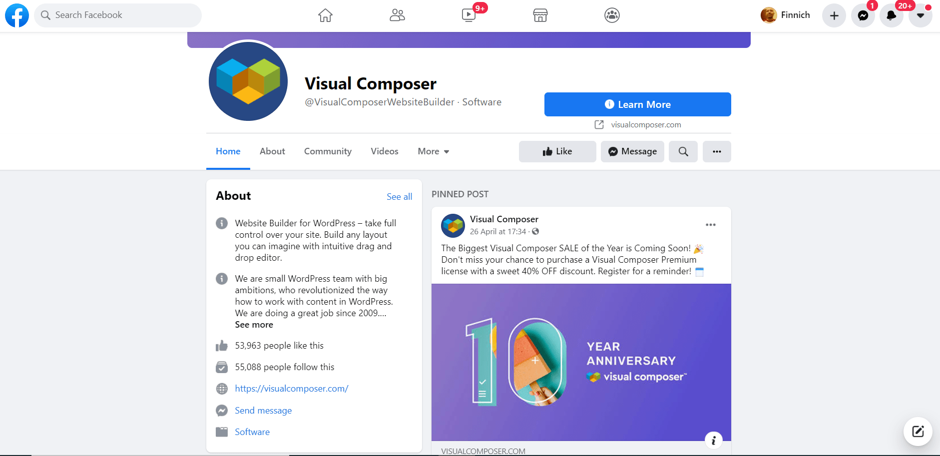 visual composer on facebook