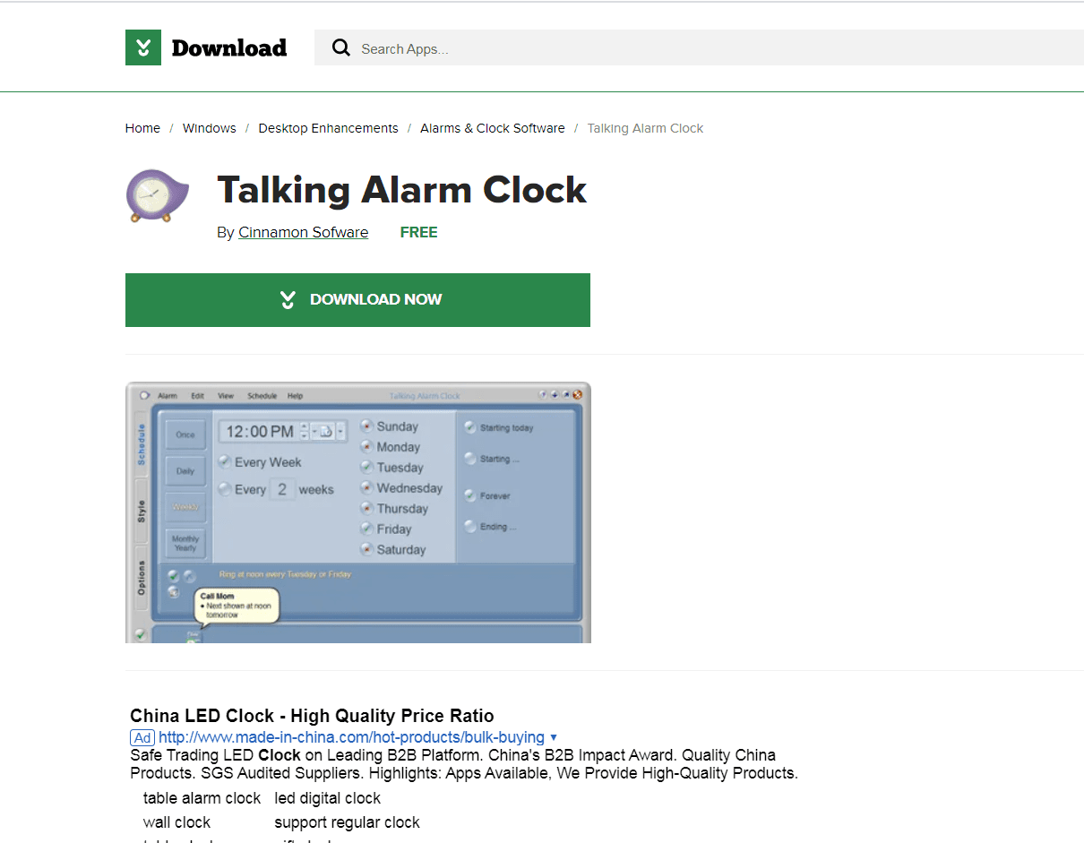 taking alarm clock