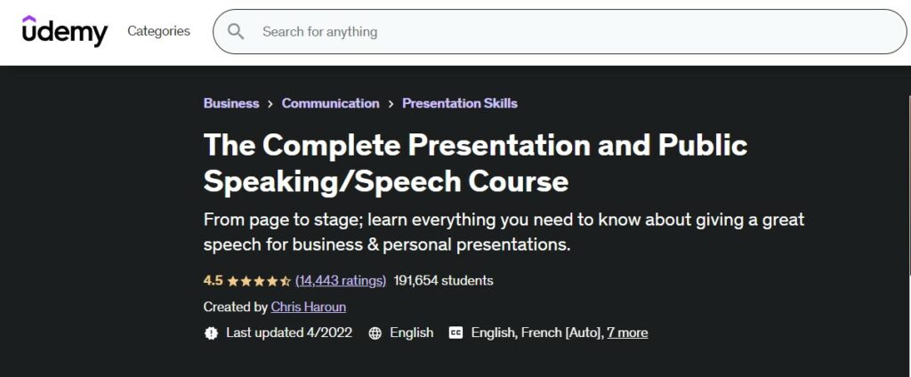 The Complete Presentation and Public Speaking Course