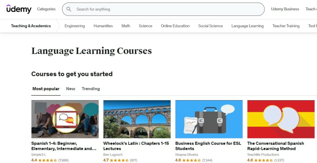 language learning courses