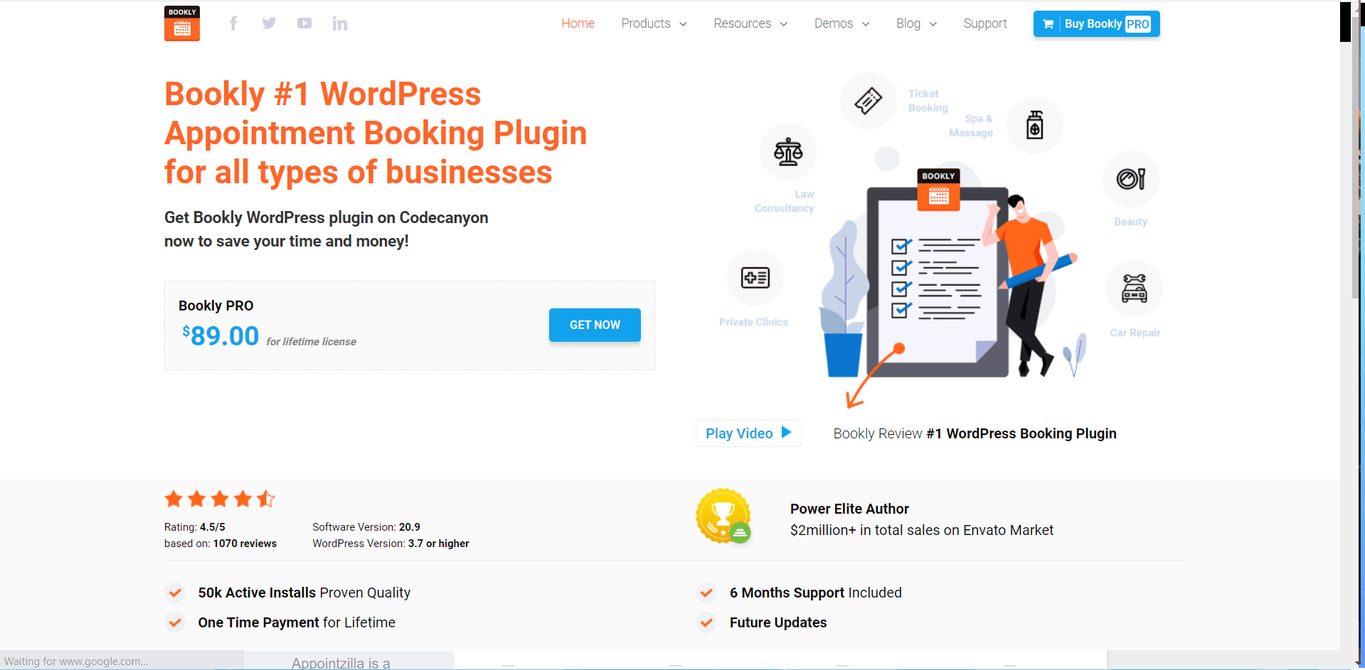 bookly/ best appointment boking wordpress plugin