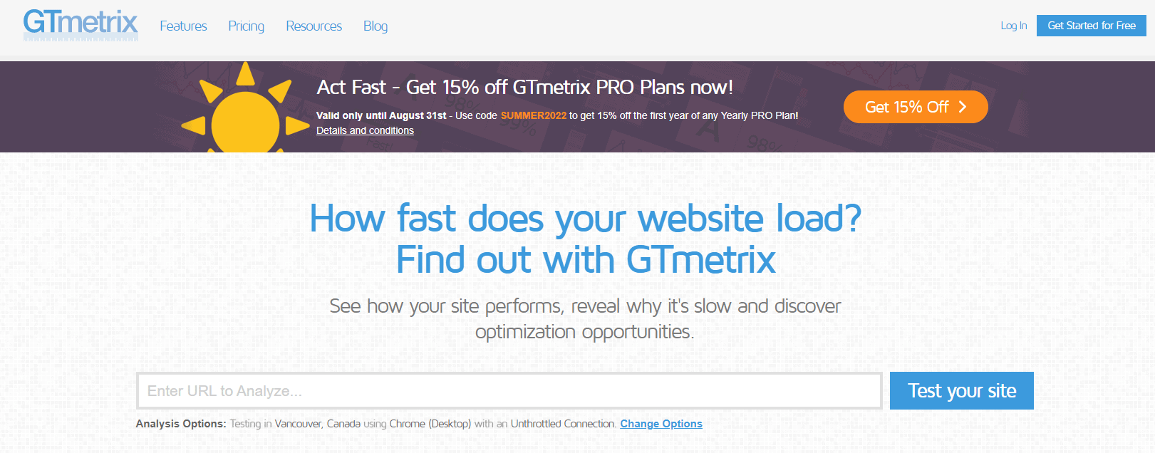 GTmetrix Website Speed Test Tool